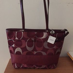 Brand new burgundy Coach purse